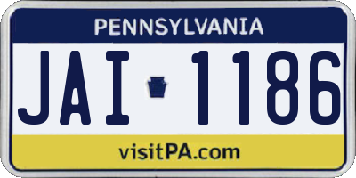 PA license plate JAI1186