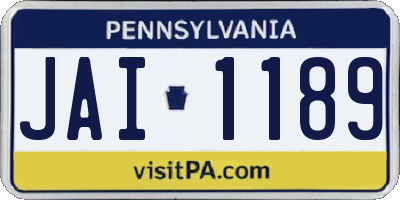 PA license plate JAI1189