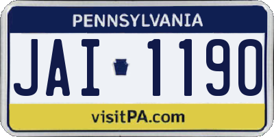 PA license plate JAI1190