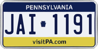 PA license plate JAI1191