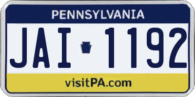PA license plate JAI1192