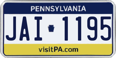 PA license plate JAI1195