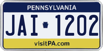 PA license plate JAI1202