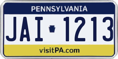 PA license plate JAI1213