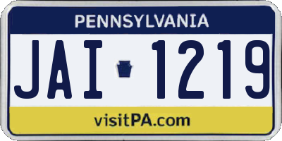PA license plate JAI1219