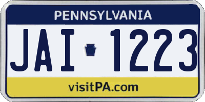 PA license plate JAI1223