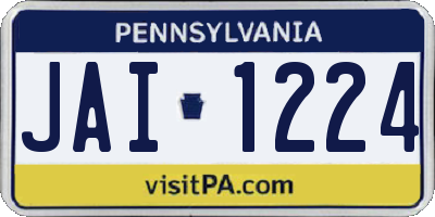 PA license plate JAI1224