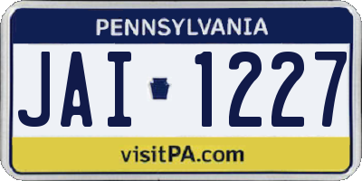 PA license plate JAI1227