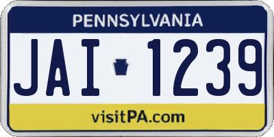 PA license plate JAI1239