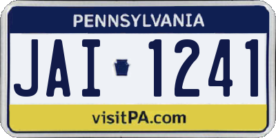 PA license plate JAI1241