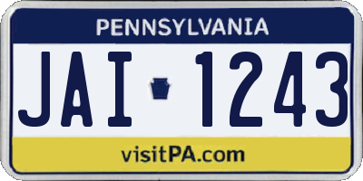 PA license plate JAI1243