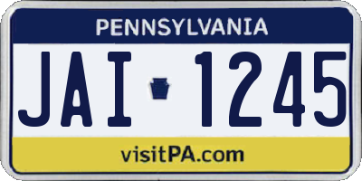 PA license plate JAI1245