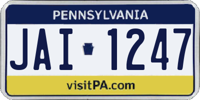 PA license plate JAI1247