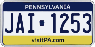 PA license plate JAI1253