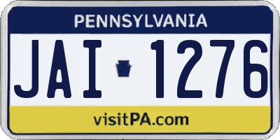 PA license plate JAI1276