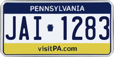 PA license plate JAI1283