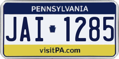 PA license plate JAI1285