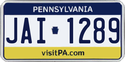 PA license plate JAI1289