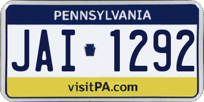 PA license plate JAI1292
