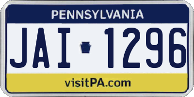 PA license plate JAI1296