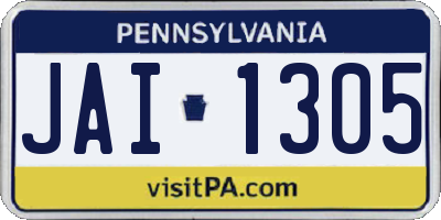 PA license plate JAI1305