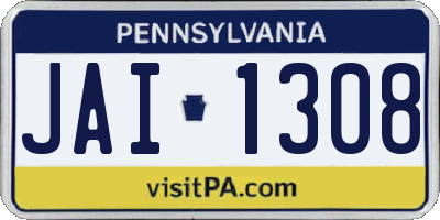 PA license plate JAI1308