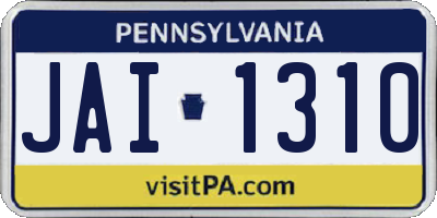 PA license plate JAI1310