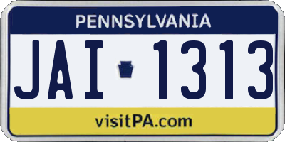 PA license plate JAI1313