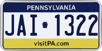 PA license plate JAI1322