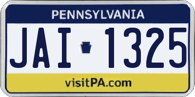 PA license plate JAI1325