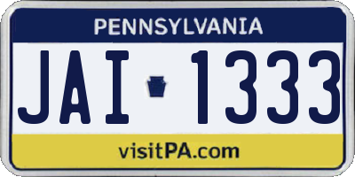 PA license plate JAI1333