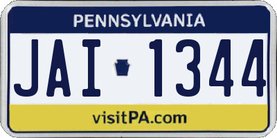 PA license plate JAI1344