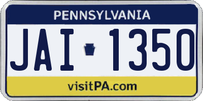 PA license plate JAI1350
