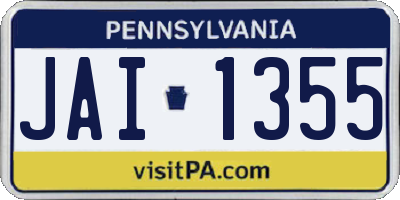 PA license plate JAI1355