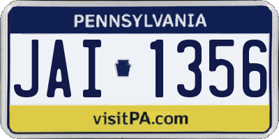 PA license plate JAI1356