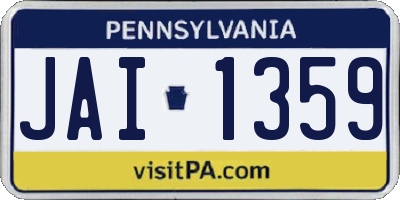 PA license plate JAI1359