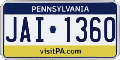 PA license plate JAI1360