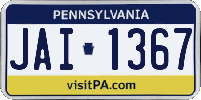 PA license plate JAI1367