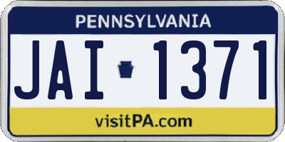 PA license plate JAI1371
