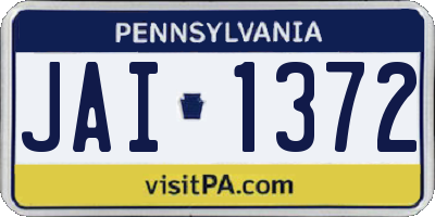 PA license plate JAI1372