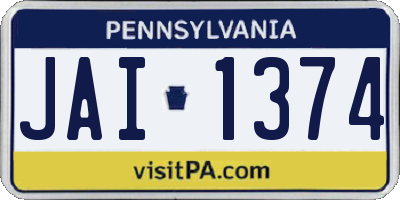 PA license plate JAI1374