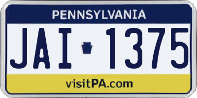 PA license plate JAI1375