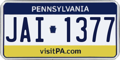 PA license plate JAI1377