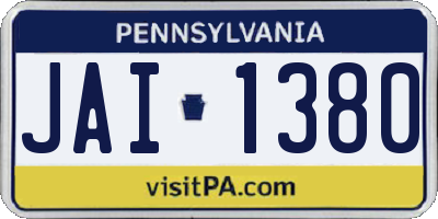 PA license plate JAI1380