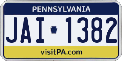 PA license plate JAI1382