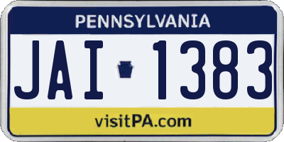 PA license plate JAI1383