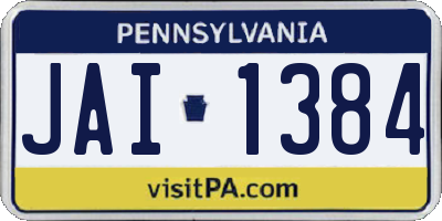 PA license plate JAI1384