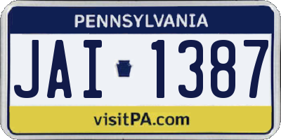 PA license plate JAI1387
