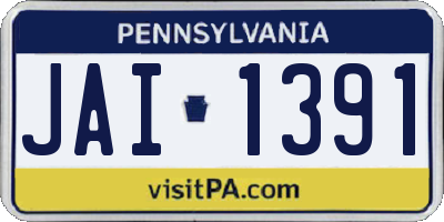 PA license plate JAI1391