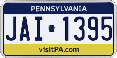 PA license plate JAI1395